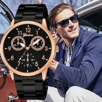 

Mens Wristwatch Fashion Stainless steel Watch Leisure quartz herren uhren man watch 2019 uhren herren reloj hombre marca de lujo