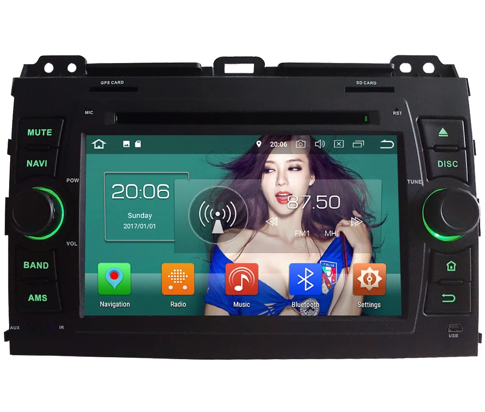 Discount 7" Octa Core 4G Android 8.1 4GB RAM 64GB ROM RDS BT Car DVD Multimedia Player Stereo Head Unit For Toyota Prado LC120 2004-2010 0