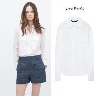 2017 Rushed font b Women b font font b Blouses b font Blusas Femininas Large Pocket