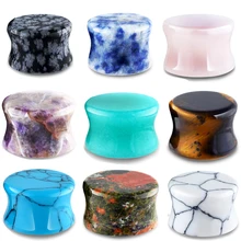 TIANCIFBYJS 2 шт. камень беруши Измерительные серьги для женщин и мужчин пирсинг для тоннелей на теле расширитель уха носилки пирсинг тела