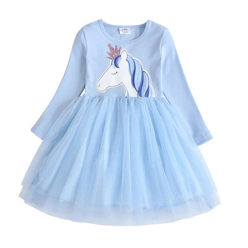 DXTON Christmas Girls Dresses Long Sleeve Baby Girls Winter Dresses Kids Cotton Clothing Casual Dresses for 2-8 Years Children little girl skirt dress Dresses