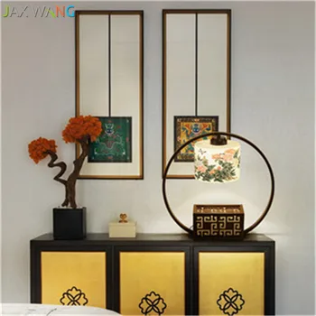 

Led New Chinese table lamp bedroom bedside Creative Ceramic Chinese Hotel club living room creative new classical decor lamp