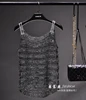 Cakucool Femmes Or Lurex Réservoir Hauts Sexy évider Tricot Sans Manches Chemisier Rayé Plage Bohème Argent Haut Basique Débardeurs Femme ► Photo 3/5