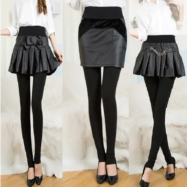 600g weight high quality winter women's thick fleece skirt leggings