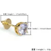 TOPGRILLZ Hip Hop Iced Out Bling 6mm Round CZ Stone Earrings Gold/Silver Color Micro Pave Lab D Stud Earings With Screw Back ► Photo 2/6