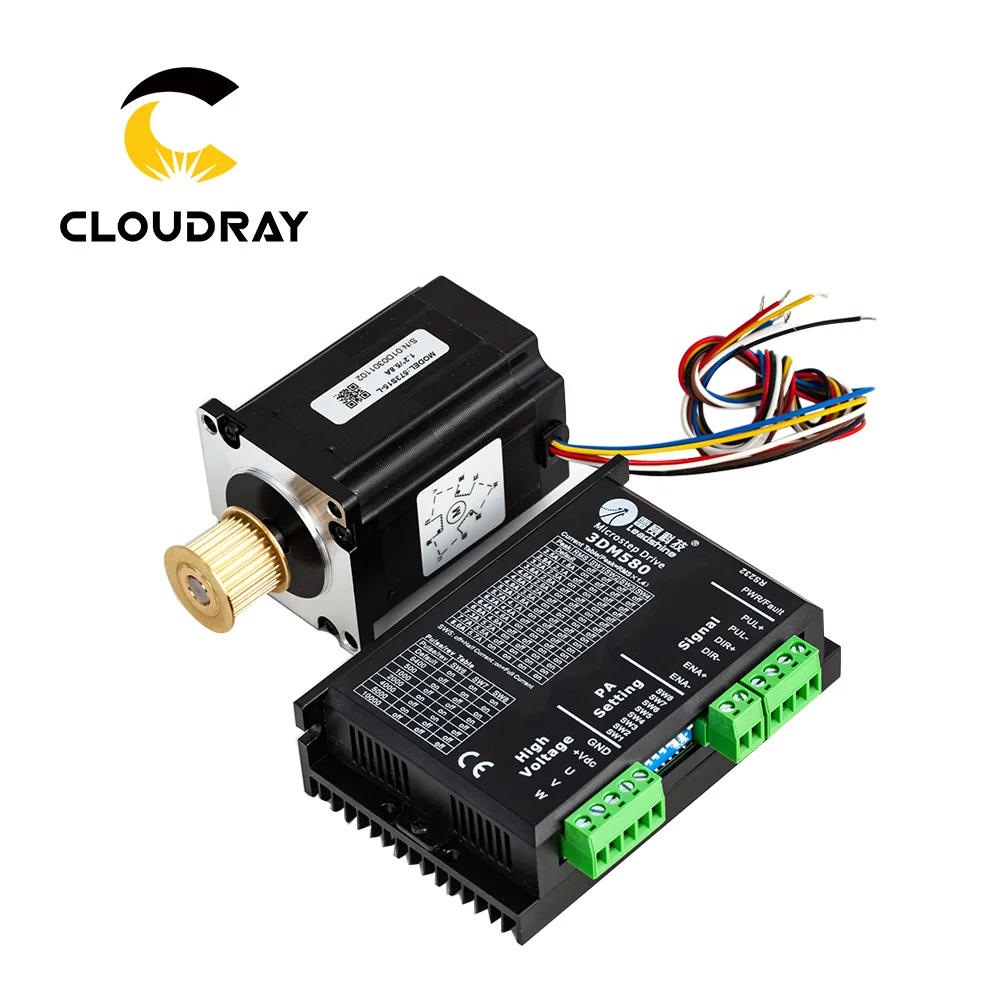 Cloudray Leadshine 3 фазы шагового двигателя 573S09-L-18/573S15-L-18+ Драйвер шагового двигателя 3DM580 для CO2 лазерный станок для гравировки и резки