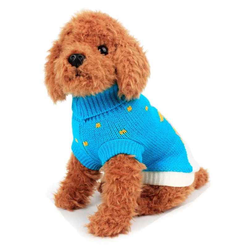 1 шт. зимние хлопковые свитера для собак Вязаные Блузы для собак Одежда для питомцев, собачий пуловер верхняя одежда маленький домашний щенок товары цвет случайный