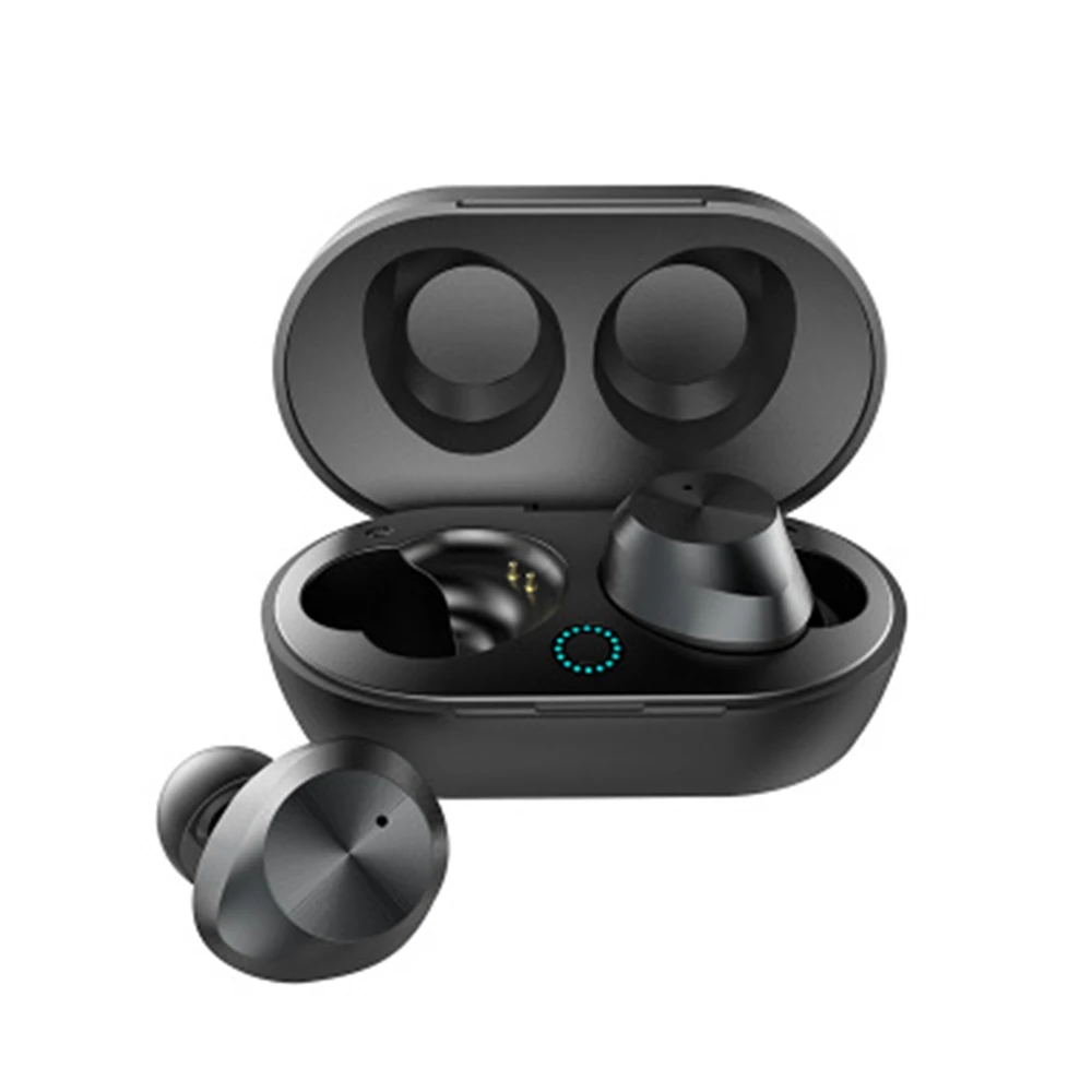 

Bluetooth 5.0 Wireless True Earphone TWS Sport Earbuds 10M Connection Stereo Earphone IPX6 Waterproof-Blue Black Earbud