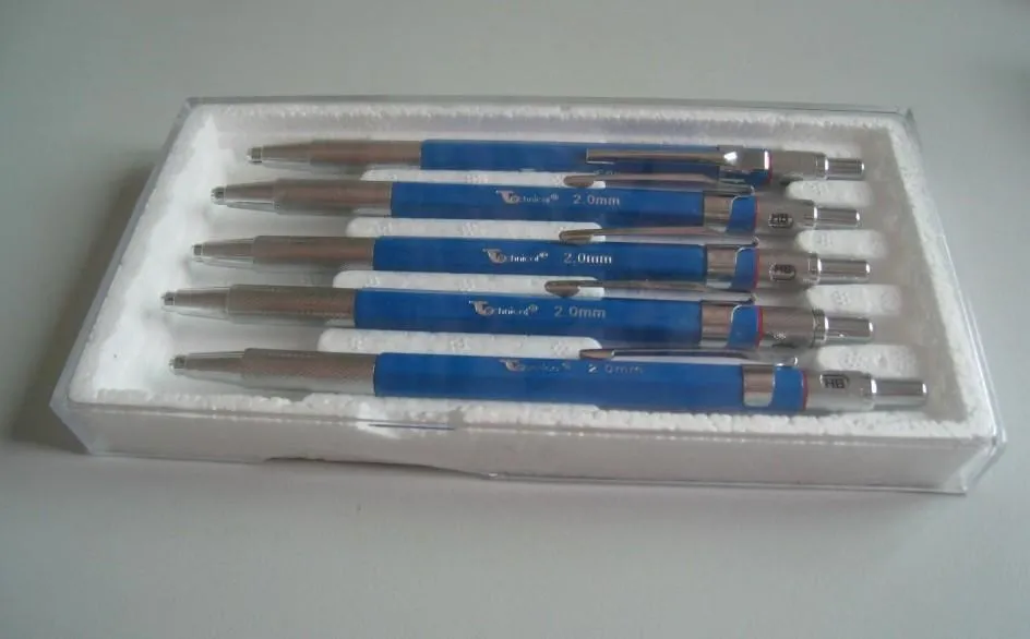 Немецкий стиль 2 мм механический карандаш синий карандаш автоматический карандаш свинцовый держатель шахты Быстрая