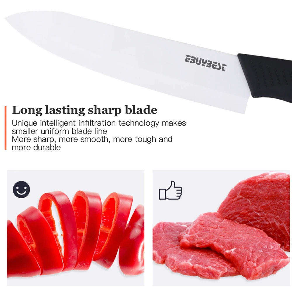 Набор кухонных ножей Керамический 3 4 5 6 дюймов циркониевый белый нож для очистки овощей и фруктов Керамический нож инструменты для приготовления пищи