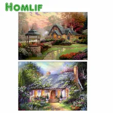Изготовленный на заказ diy алмазная живопись людей пейзаж, картина, выложенная алмазами пейзаж деревня Алмазная вышивка пейзаж дерево