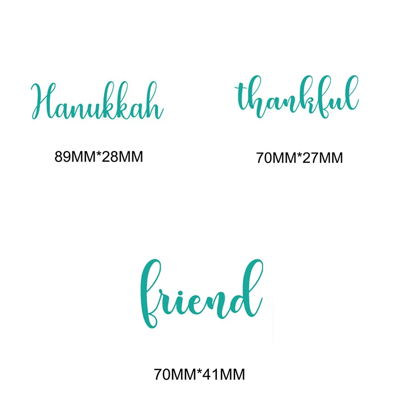

Word Hanukkah Thankful Friend Metal Cutting Dies Silver Stencil For Scrapbooking Album Photo Paper Card Craft New 2019 Emboss
