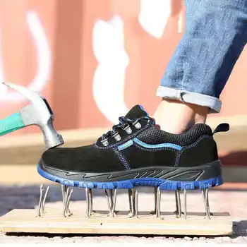 

2019 men woman Couple Work shoes Couple Breathable lace-up Steel Toe Anti-smashing anti-piercing Casual safety Boots