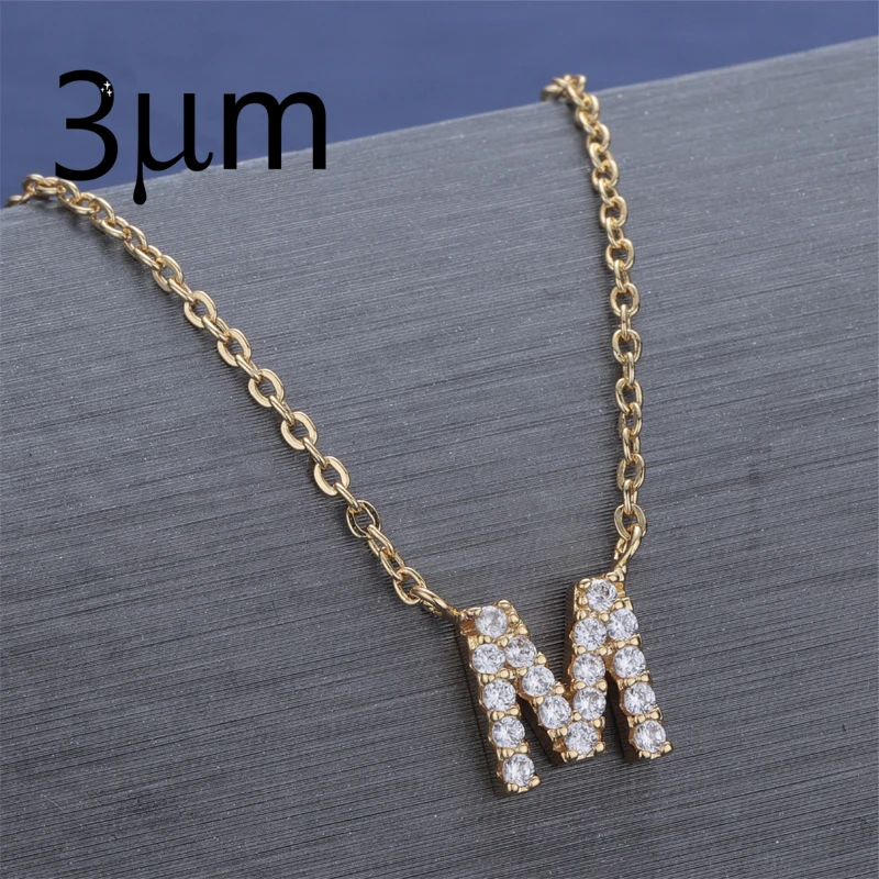 

3UMeter 2019 Zirconia Necklace Lady Stone Initial Necklace Women Gift Dropshipping