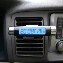 Автомобильные электронные часы для автомобиля авто часы Автомобильный термометр светящиеся автомобильные часы ЖК-дисплей синий дисплей