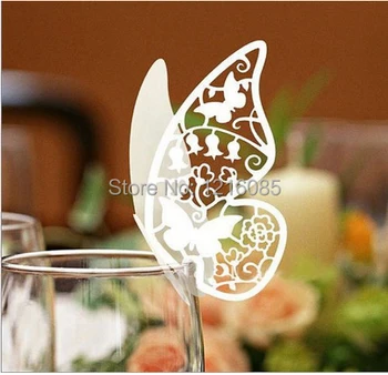 

Cheap Wine Glass Cards Wine Glass Markers Wedding Cake Toppers guest name card Party Decorations marker free shipping B039