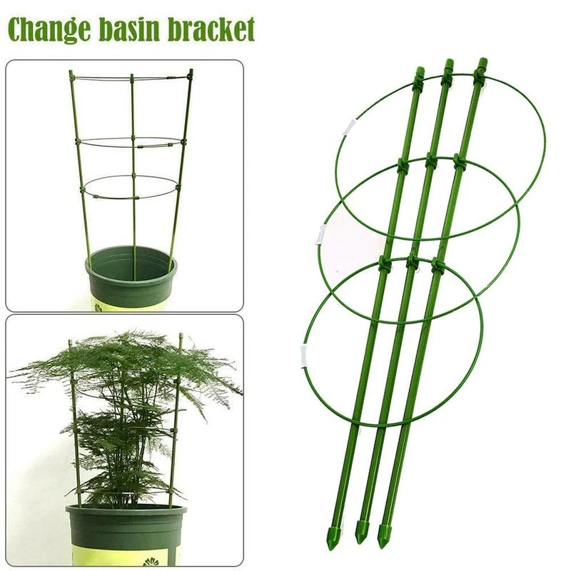 MIRACLE BLACK 5 pack Plant Support Tomato Cage 45cm//17.7in,Garden Plant Stake Climbing Vegtables,Flowers,Fruit Grow Cage kits,with 5 Clips