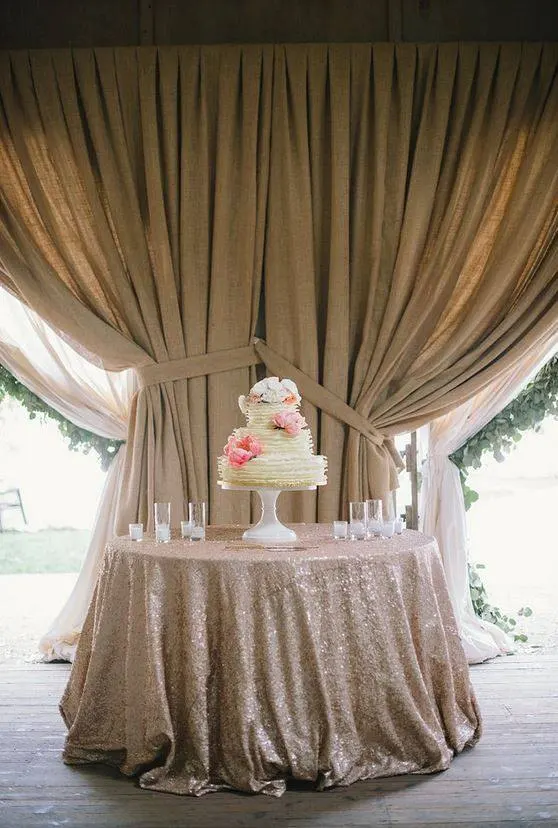 

Sequin Tablecloth 120 inch Round Table Cloth 15 Colors Solid Colors Round Table Dining Decoration Cover Linen Wedding Tablecloth