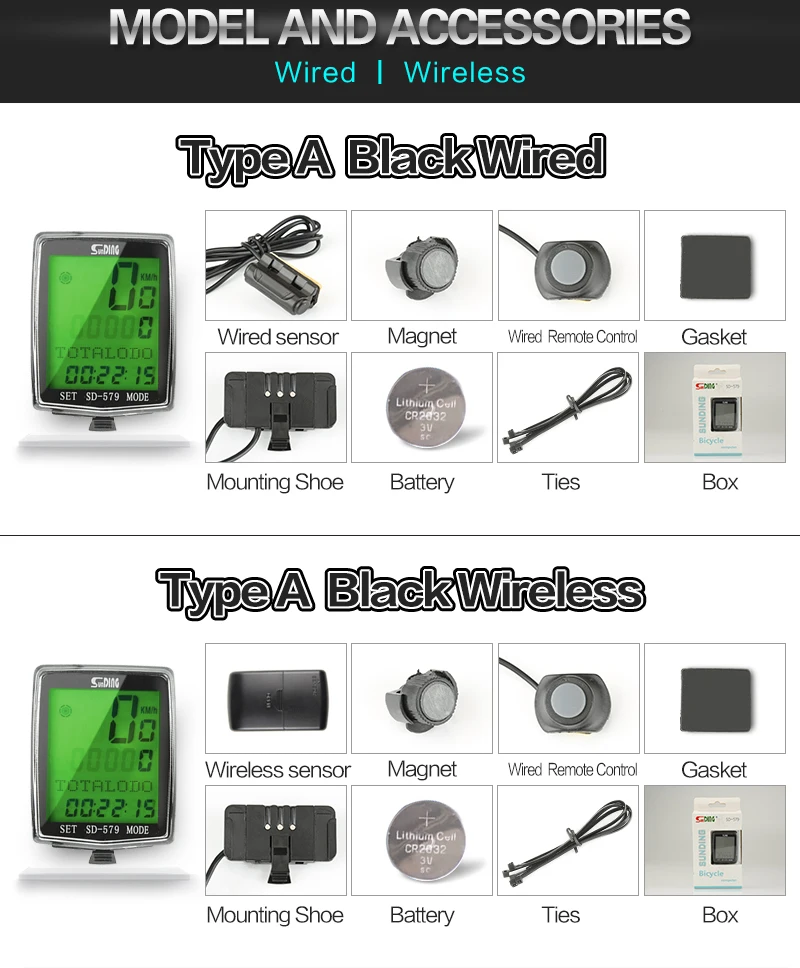 Wireless Bike Computer Speedometer Odometer Rainproof Cycling Bicycle Computer Bike Measurable Temperature Stopwatch (5)