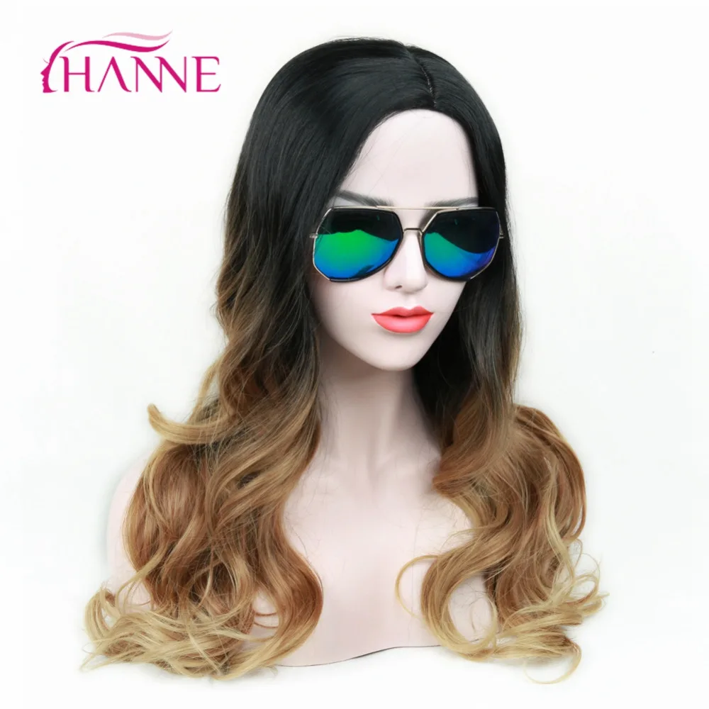 Peluca larga ondulada HANNE Ombre negro a marrón pelucas sintéticas resistentes al calor para Mujeres Negras/blancas Cosplay peluca Peluca larga ondulada HANNE Ombre negro a marrón pelucas sintéticas resistentes al calor para Mujeres Negras/blancas Cosplay peluca