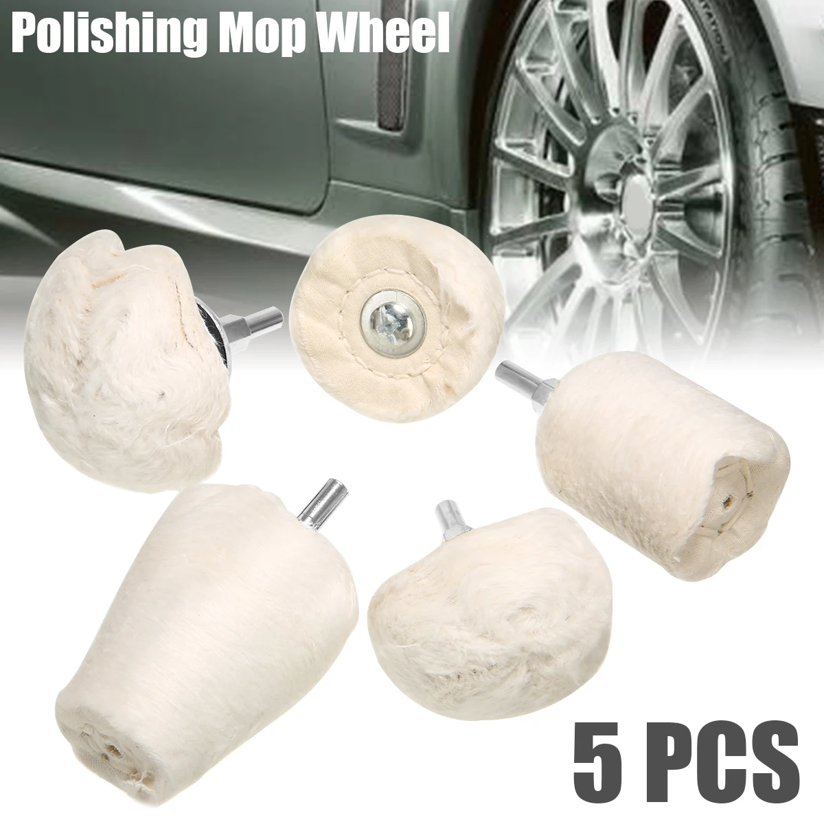 5pcs/set Buffing Pad Polishing Mop Wheel for Metal Aluminum Chrome Car Buffer Polisher Drill Attachment