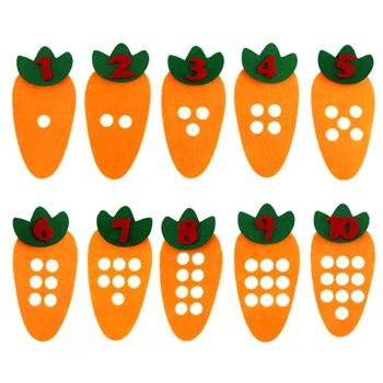 

1-10 Montessori Educational Toy Non-woven Children's Puzzle Handmade DIY Creative Toy Kindergarten Carrot Match Digital Teaching