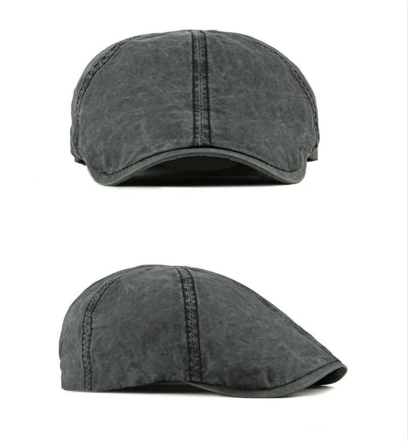 mens beret black Washed Denim Peaked Cap For Men Outdoor Vintage Flat Cap Bone Casual Cabbie Ivy Gatsby Hat Male Beret Newsboy Octagonal Ivy Cap green beret men