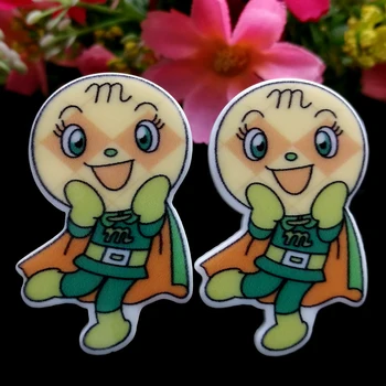 

40pcs/Lot 37x24mm Cute Cartoon Planar Resin Flatback Cabochon Kawaii Cartoon Flat Back Hair Bow Center Decoration Crafts