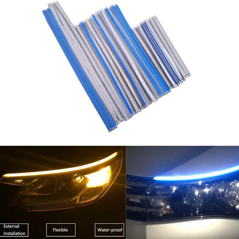 

LED Flowing Car Light 60CM Styling Decorative Strip Bar Flexible Day Running Fog Brake Signal Light