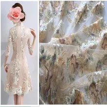 1 ярд сетчатая ткань с вышивкой цветок кружево в африканском стиле сшить свадебное вечернее платье ткань чистая вышитая ткань Diy