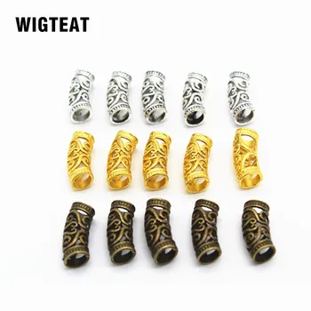 

10pcs metal hair braid dread dreadlock beads 3 different colors cuffs tube rings for Hair Styling Accessories approx 7mm hole