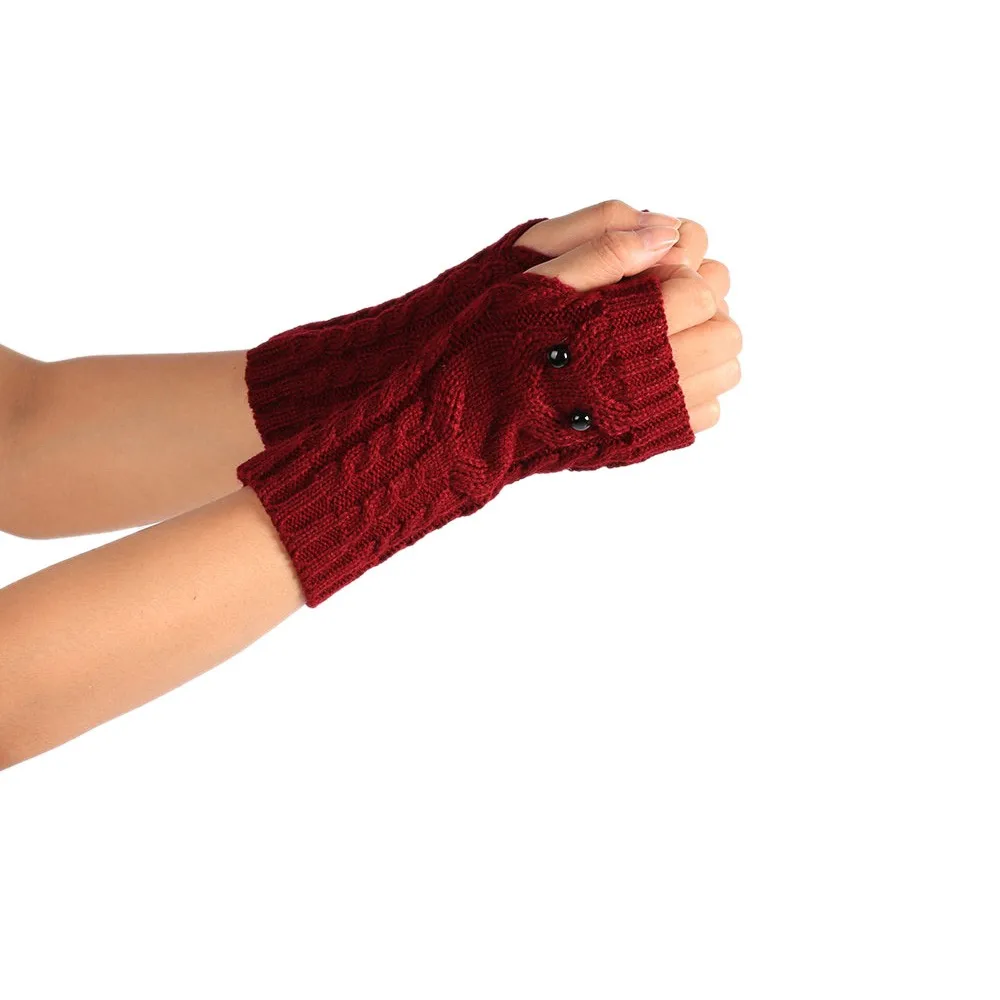 Зимние перчатки rekawiczki, теплые, теплые, вязаные длинные перчатки без пальцев, варежки luvas guantes