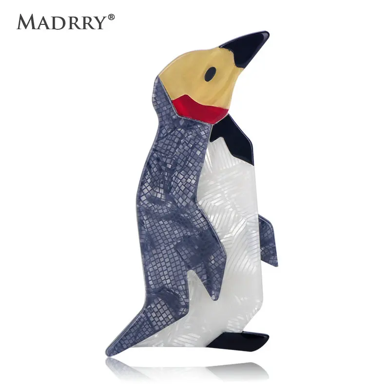 

Madrry Fashion Colorful Penguin Shape Brooch Acrylic Animal Jewelry Brooches Corsage Women Sweater Bag Coat Buckle Chest Jewelry