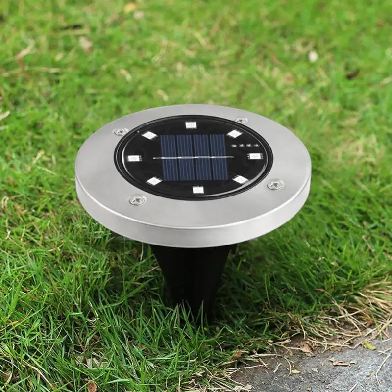 8LED Solar Underground Light Waterproof Color Changing Garden Buried Lamp