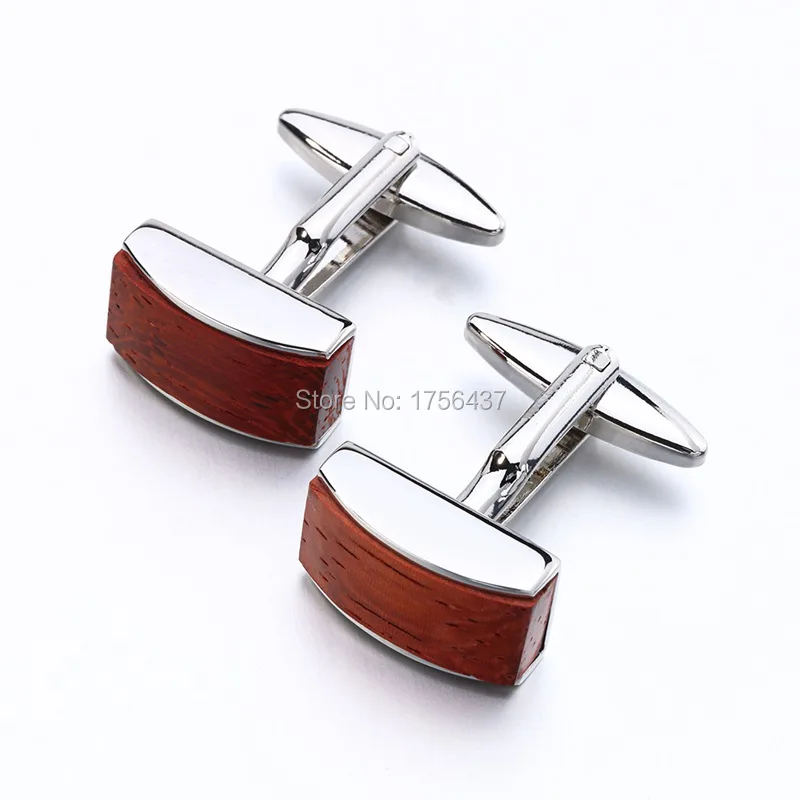 New Rosewood Cufflinks luxury mens wood cuff links brand Jewelry Formal Business wedding Fashion cufflink french