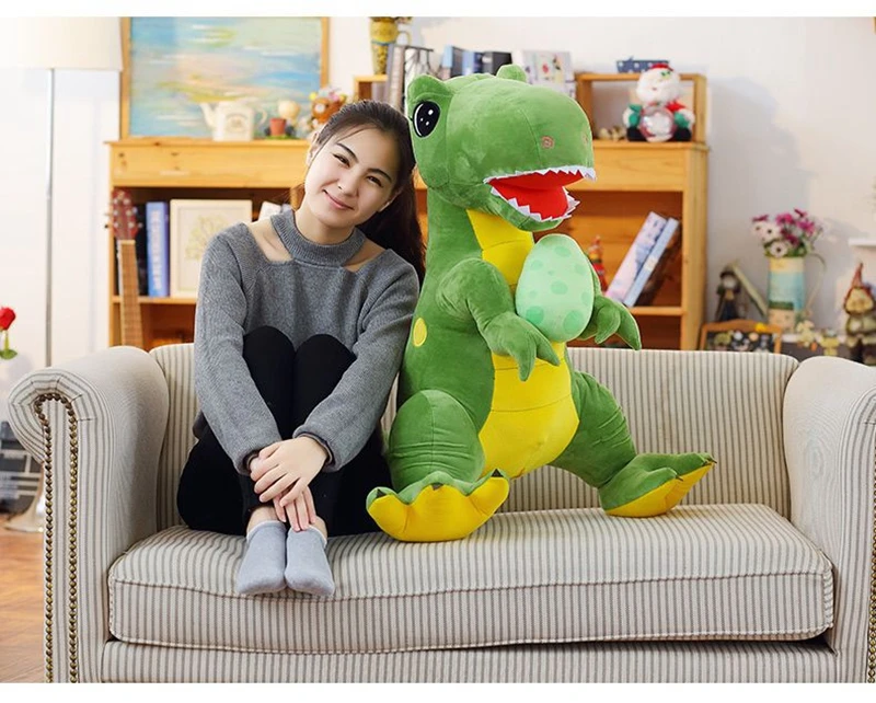 Dorimytrader large pop anime Tyrannosaurus rex plush toy huge stuffed cartoon dinosaur doll Dinosaur Eggs christmas gift 63inch 160cm DY61854  (5)