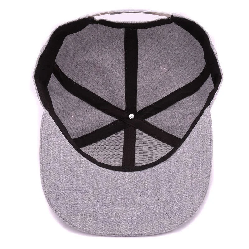 High quality grey wool snapback 3D pierced embroidery hip hop cap flat bill baseball cap for men and women - Image 5