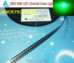 (500 шт./лот) (светодио дный LED | SMD) 0603 SMD светодио дный LED, изумрудно-зеленый светодиод, светодиод, 4000 0603 шт. в катушке