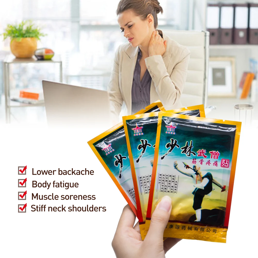 48Pcs/6bags Medicated Plaster Shaolin Medicine Knee Pain Relief Adhesive Patch Joint Back Medicated Plaster Pain Relieving D1399