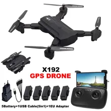 X192 gps Радиоуправляемый Дрон с 720 P/HD камера 1080P Quadcopter Wi-Fi FPV Вертолет Мини Складная RC Дрон gps Fixed Point следовать мне режим