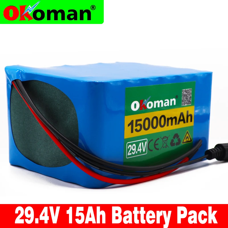 

Okoman 7S5P 24v 15Ah Battery pack 250w 29.4V 15000mAh Lithium-ion battery Suitable for wheelchair motor power electric bicycle