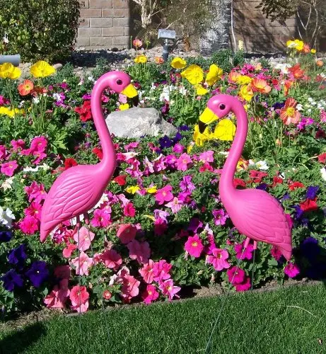 Розовый фламинго Новинка двора газон искусство садовые украшения(упаковка из 2