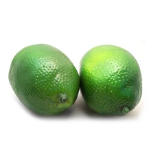 UESH-4pcs Lifelike Artificial Fake Green Lemons Limes Fruit Theater Props Home Party Decorations
