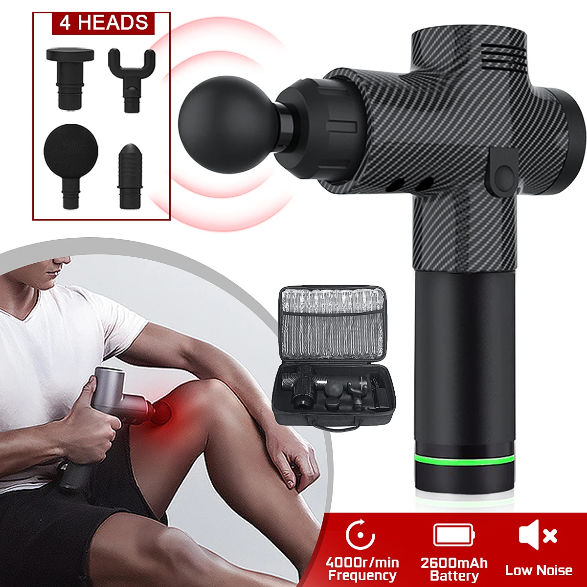  4000r/min Therapy Massage Guns 3 Gears Muscle Massager Pain Sport Massage Machine Relax Body Slimmi