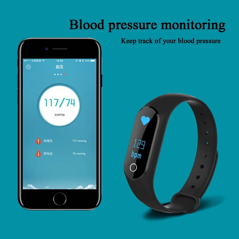 Bumvor Водонепроницаемый IP67 M2 браслет часы Фитнес монитор сердечного ритма крови Давление Шагомер Bluetooth 4,0 смарт-браслет