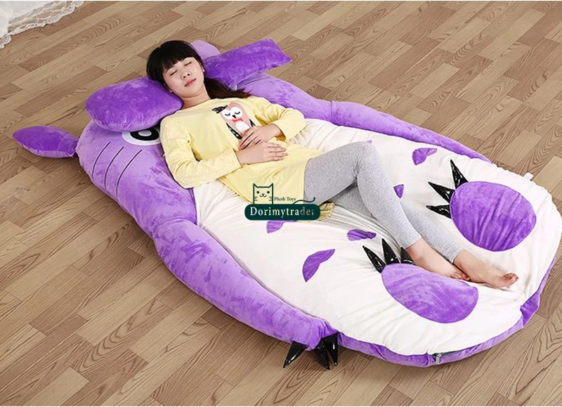 Dorimytrader 200cm x 170cm Japan Anime Totoro Sleeping Bag Plush Soft Beanbag Double Bed Mattress Sofa Tatami Carpet 2 Sizes Free Shipping DY60994 (9)