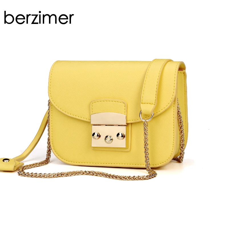 

BERZIMER Elegant Women Shoulder Bag Beautiful Black Beige Yellow Orange Red Blue Gold Silver Green Rose Crossbody Bags for Women