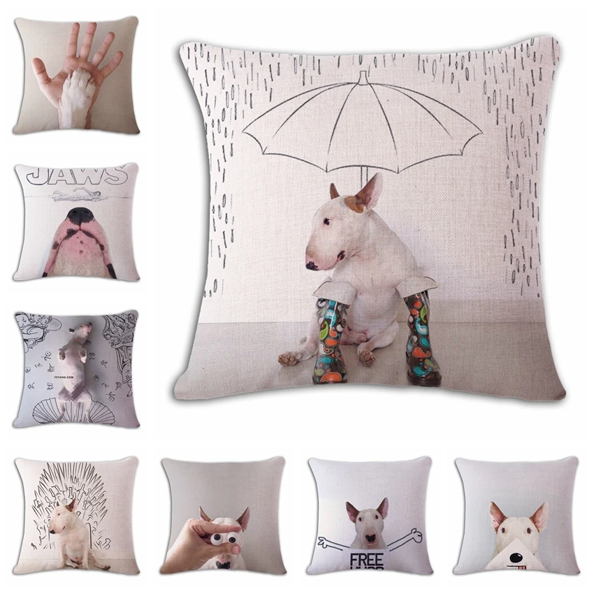 18'' Square Bullterrier Cushion Covers Dog Pet Soft Material Pillow Cases For Kids Baby Girl Boy Bedroom Decor Drop Shipping 18'' Square Bullterrier Cushion Covers Dog Pet Soft Material Pillow Cases For Kids Baby Girl Boy Bedroom Decor Drop Shipping