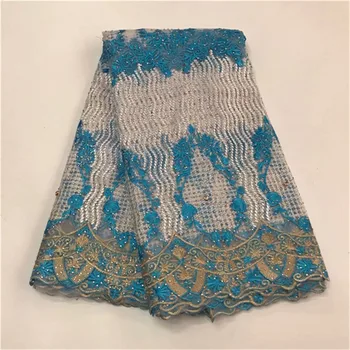 

Newest African Tulle Lace Fabrics With Stones Embroidery Net Lace African French Lace High Quality With Wedding