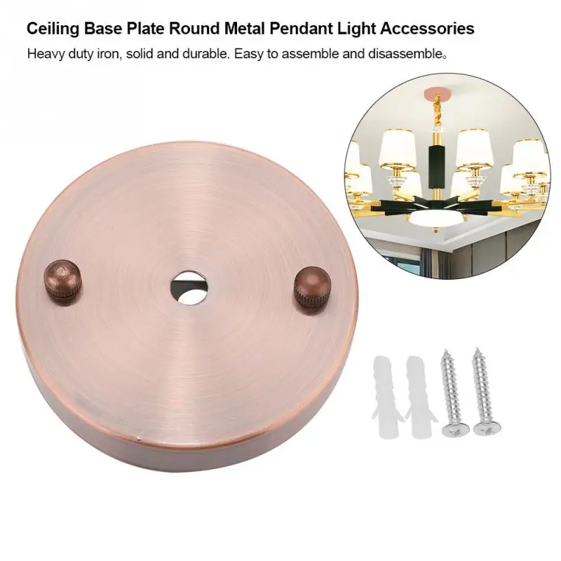 10CM Ceiling Light Base Plate Round Metal Pendant Light Lamp Holder